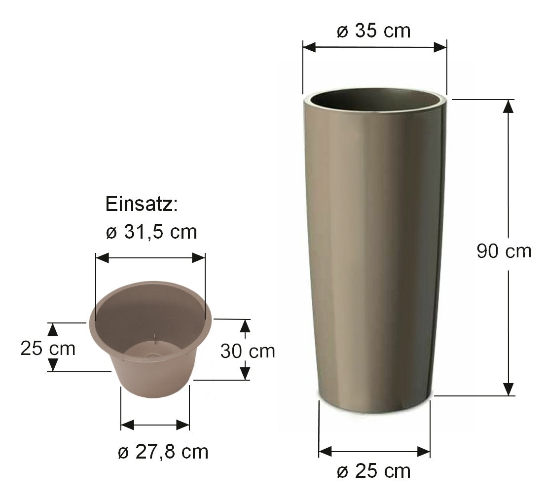 HEM living Essential Übertopf 'Galleria' Alto - Cappuccino