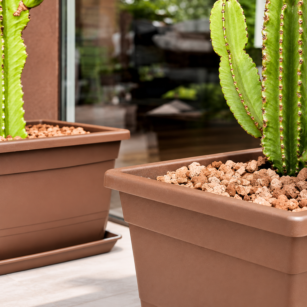 Premium Pflanzkübel Veca 'Quadrat' Pflanzgefäß- TERRACOTTA 45*45*36