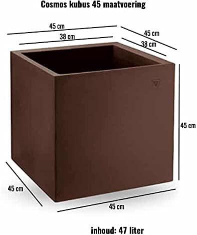 Pflanzkübel quadratisch 'Cosmos-Cubo' - BRONZE, aus Veca Italien