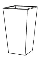 Pflanzkübel Vaso Pflanztopf 'Pasubio Alto' 38*38*80 aus Italien - Cappuccino