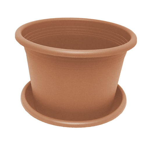 Set 2-tlg Pflanztopf Cilindro Terracotta mit Untersetzer