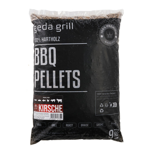 GEDA Grill 100% Hartholz Pellets BBQ Pellets 9kg - Kirsche, für Pelletgrill, Räucherofen, Pelletpizzaofen