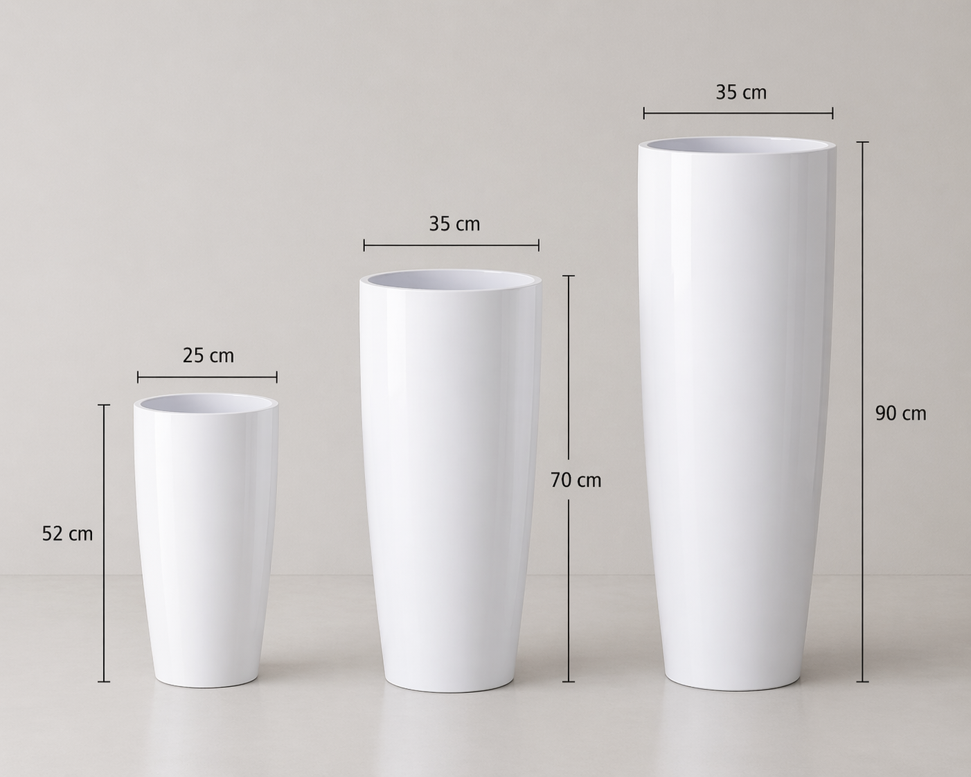 HEM living Essential Übertopf ‘Galleria‘ Alto - WEISS