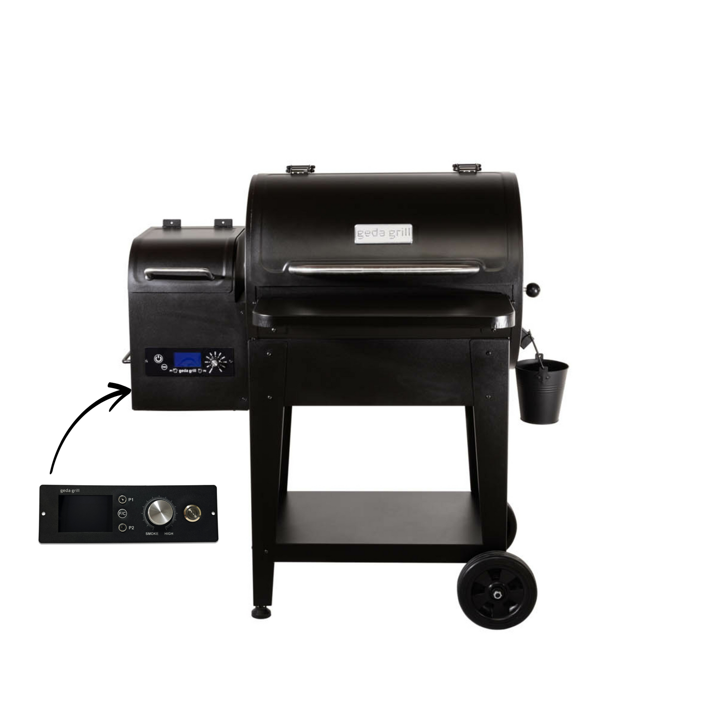 GEDA Grill Pelletsmoker 'Odin 65', digitale Steuerung, Direktfeuer, Pelletgrill 80°C - 265°C, inkl.Kerntemperaturfühler, ausklappbare Ablage