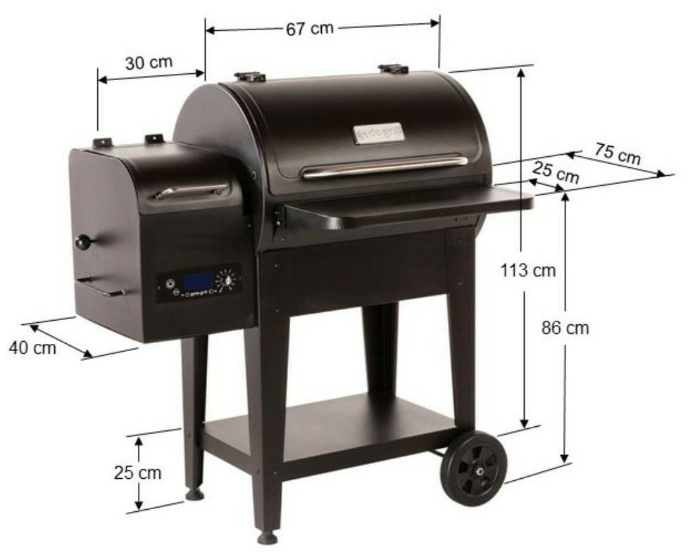 GEDA Grill Pelletsmoker 'Odin 65', digitale Steuerung, Direktfeuer, Pelletgrill 80°C - 265°C, inkl.Kerntemperaturfühler, ausklappbare Ablage