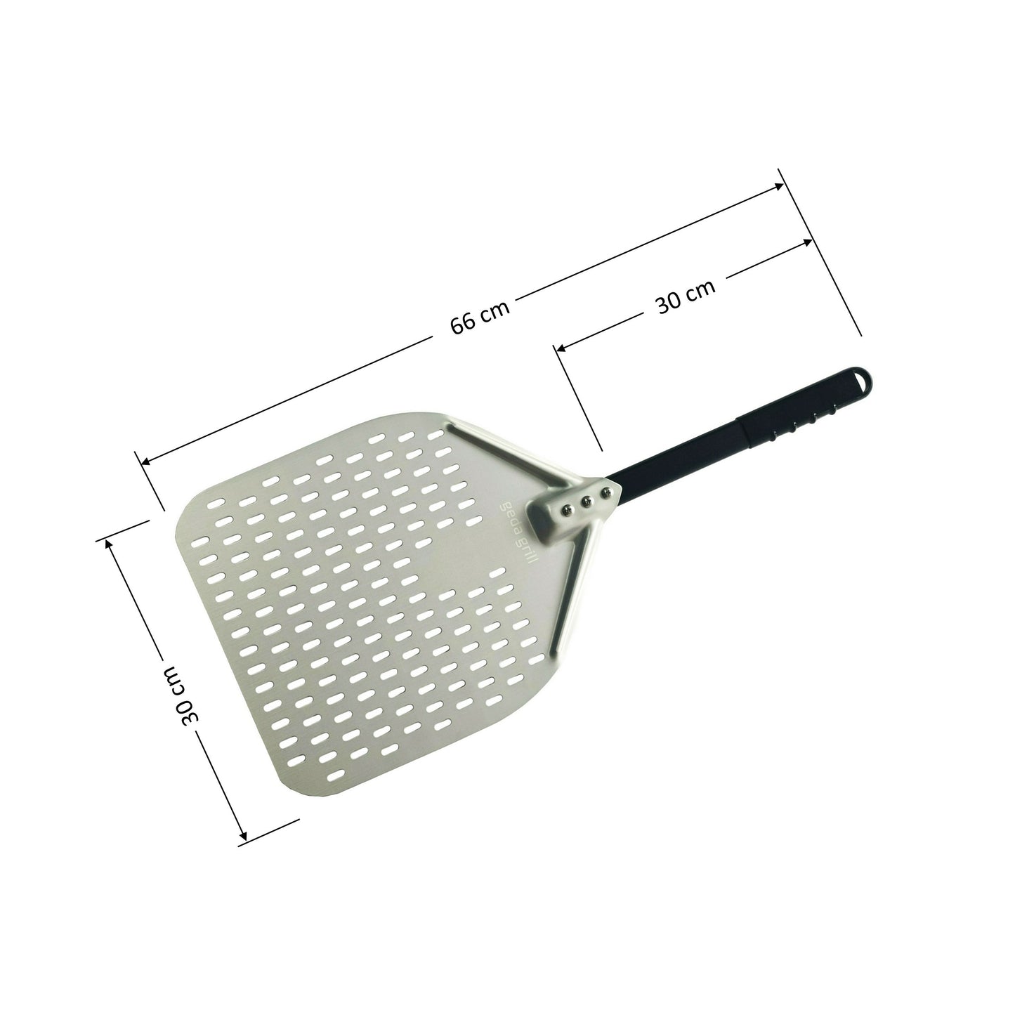 Flamma Aluminium Pizzaheber 30cm, eloxiert, perforiert, abnehmbar