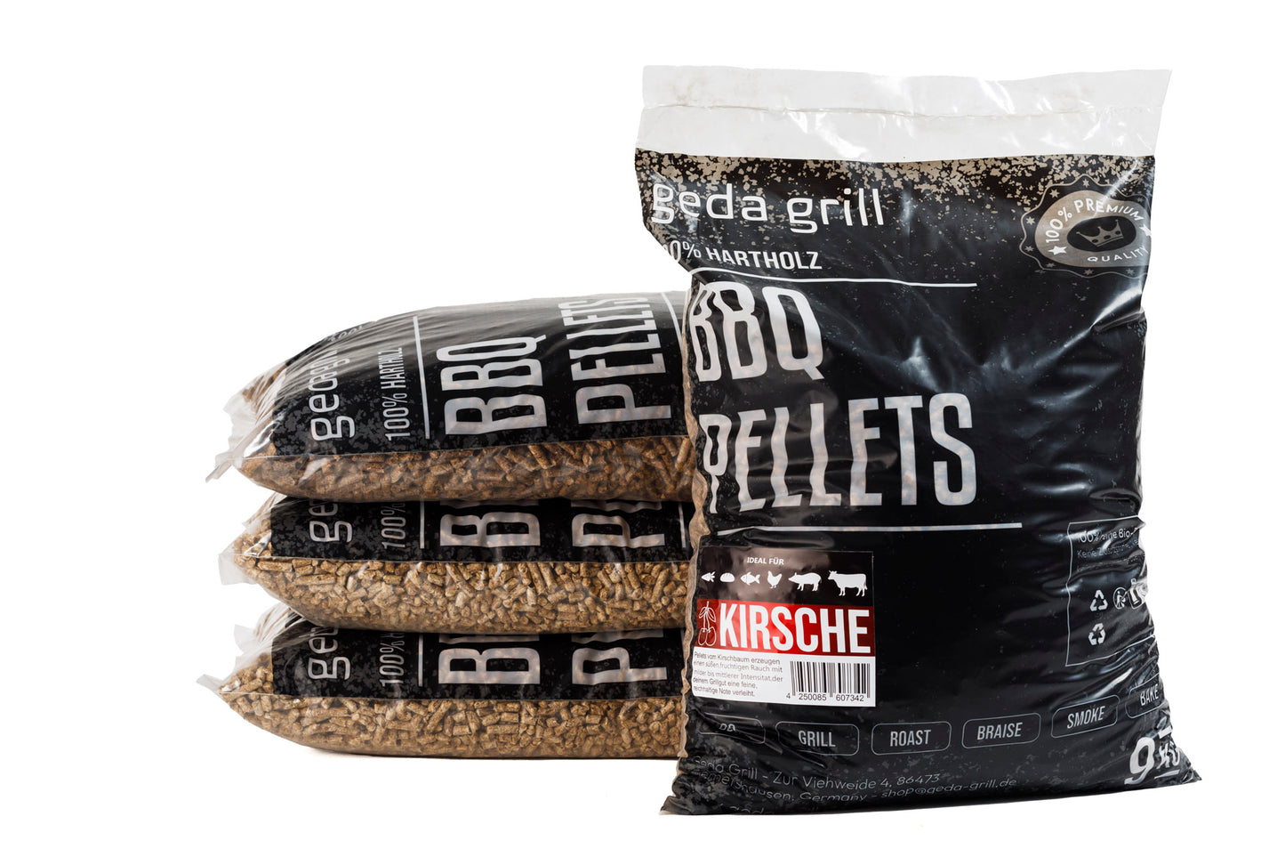 GEDA Grill 100% Hartholz Pellets BBQ Pellets 9kg - Kirsche, für Pelletgrill, Räucherofen, Pelletpizzaofen