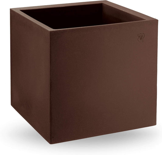Pflanzkübel quadratisch  'Cosmos-Cubo' - BRONZE, aus Veca Italien