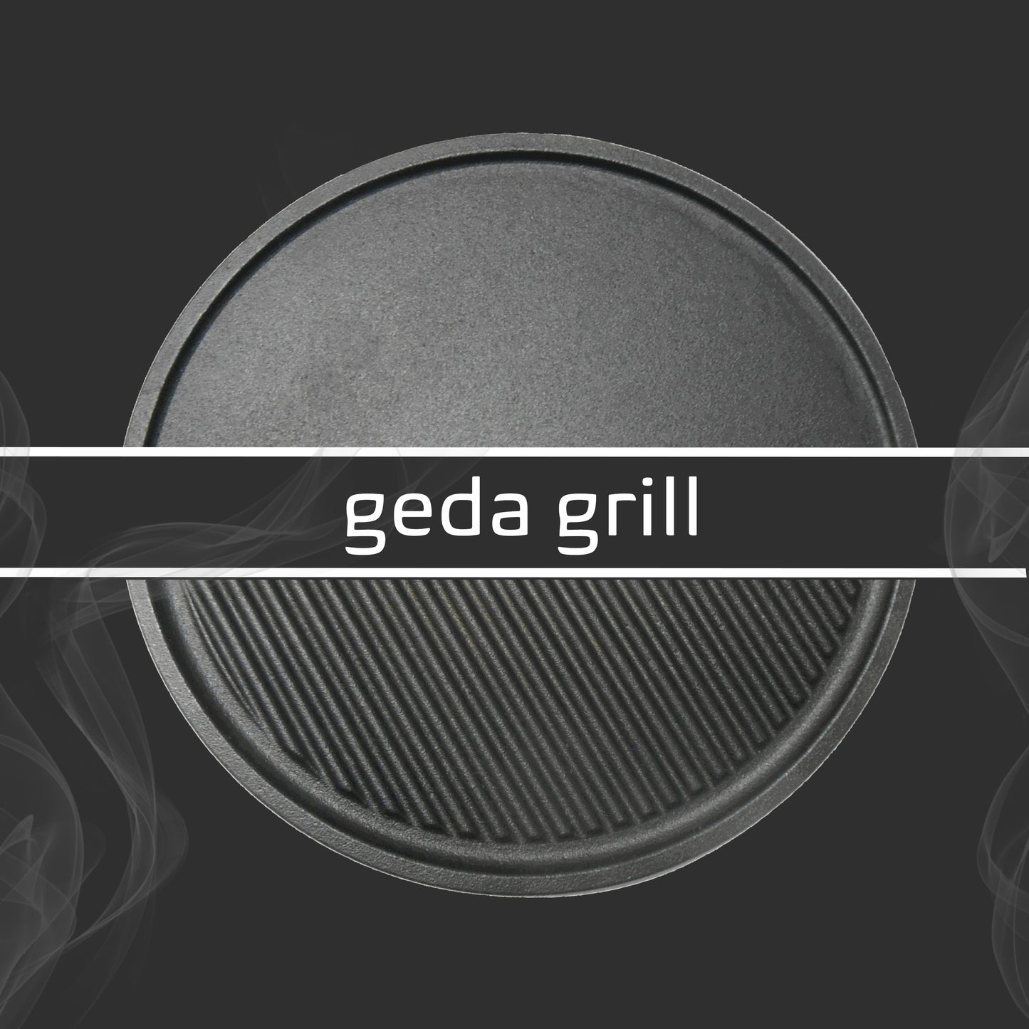 GEDA Grill Gussplatte ø32,5cm Plancha Grillplatte aus Gusseisen