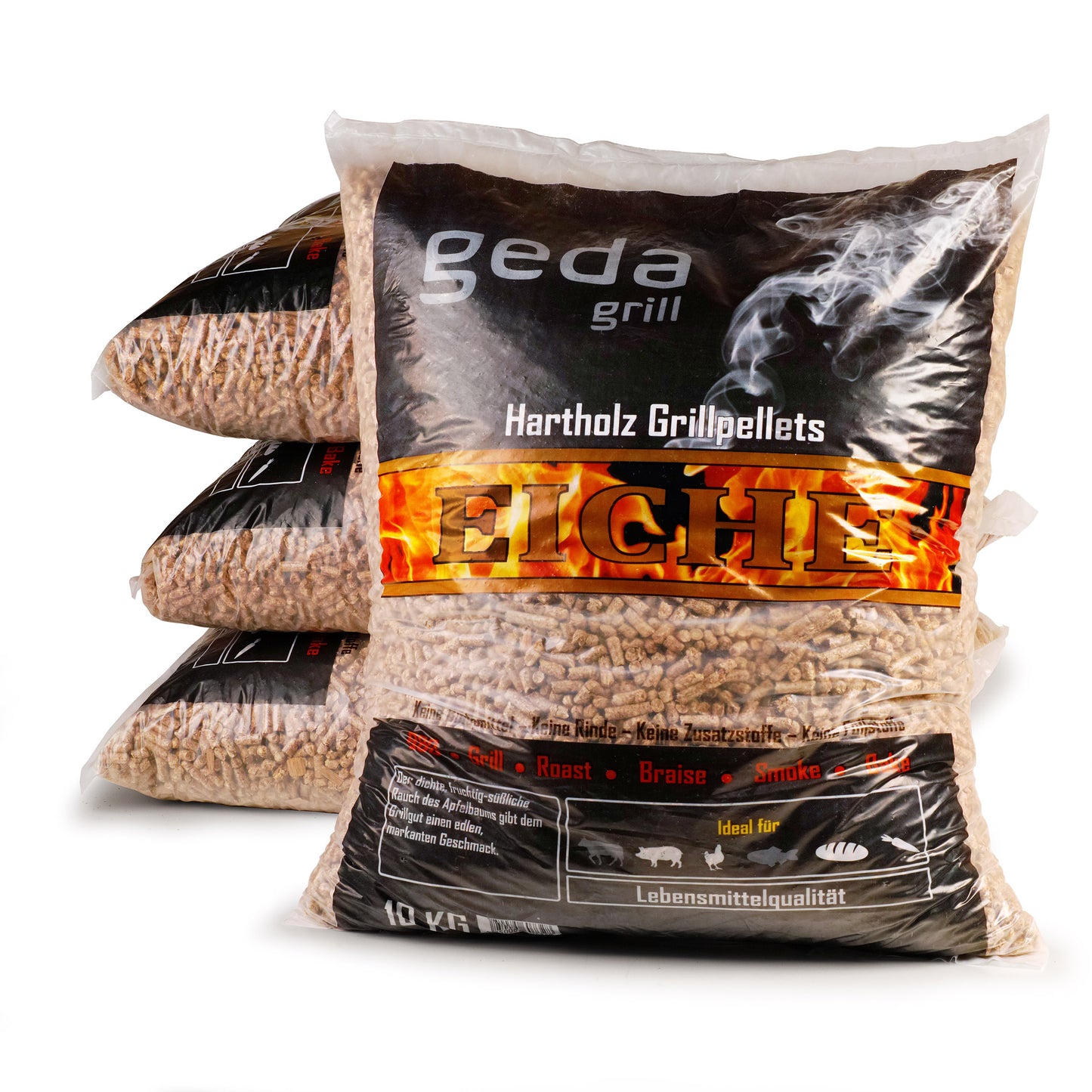 GEDA Grill 100% Hartholz Pellets BBQ Pellets 10kg- Eiche, für Pelletgrill, Räucherofen, Pelletpizzaofen