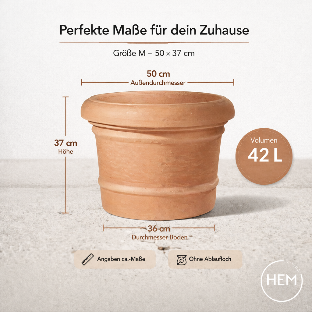 Pflanztopf Cilindro 'Sorrento' - TERRACOTTA
