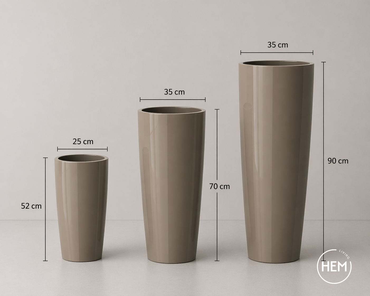 HEM living Essential Übertopf 'Galleria' Alto - Cappuccino